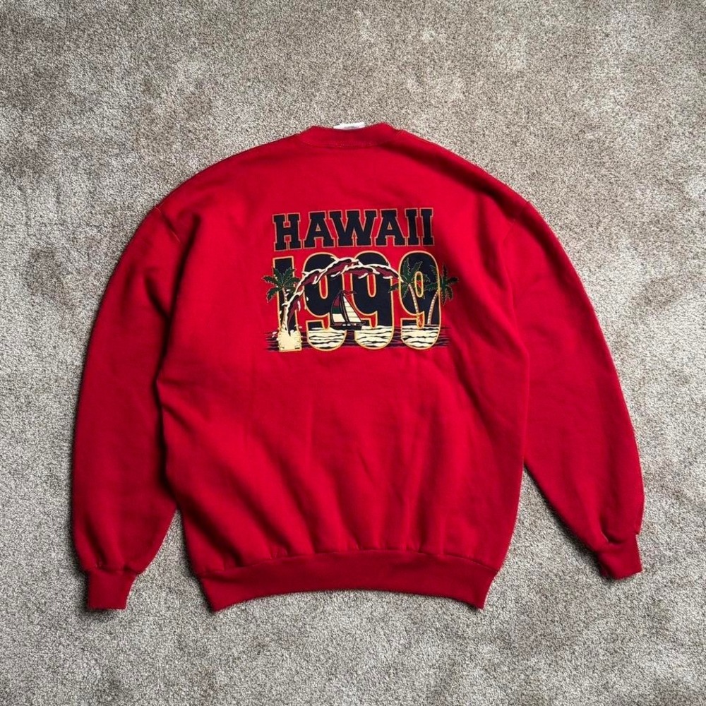 VINTAGE RED CHALKLINE "HAWAII 1999" MADE IN USA SWEATSHIRT
